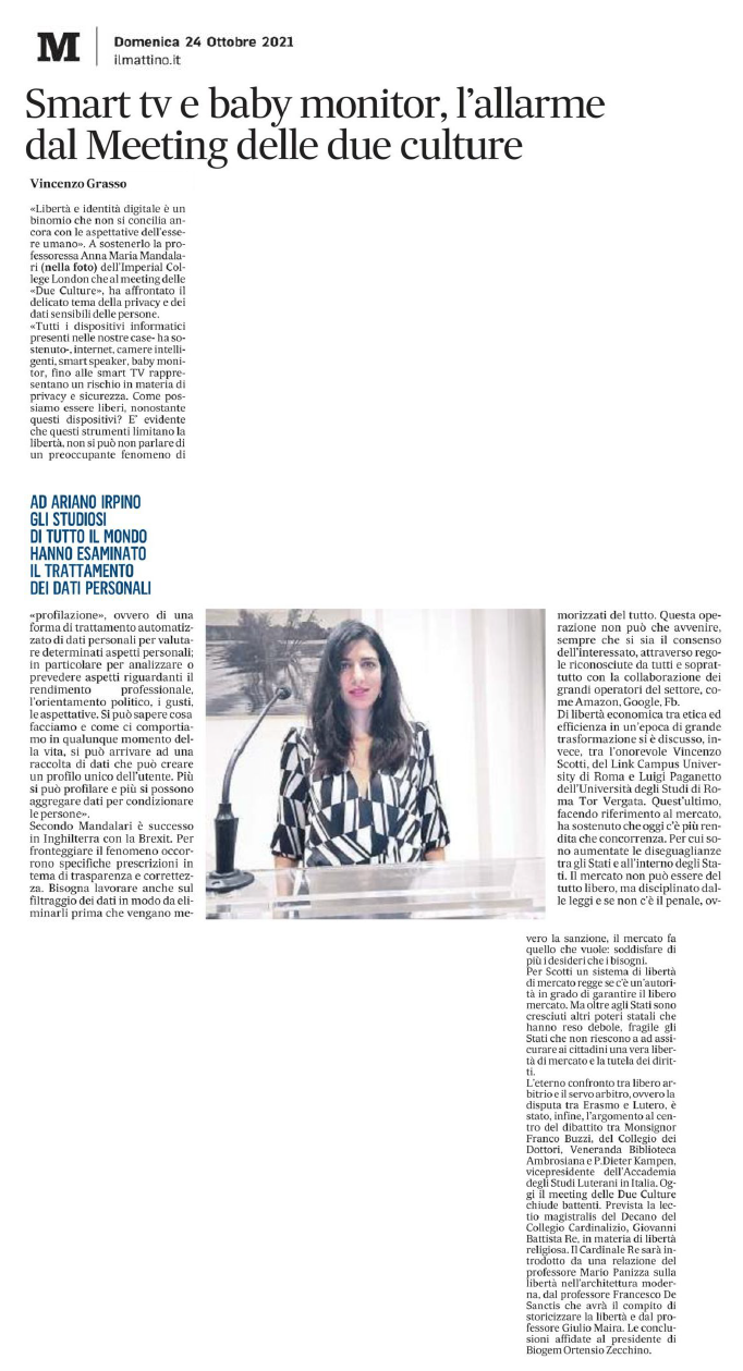 Smart tv e baby monitor, l'alarms dal Meeting delle due culture